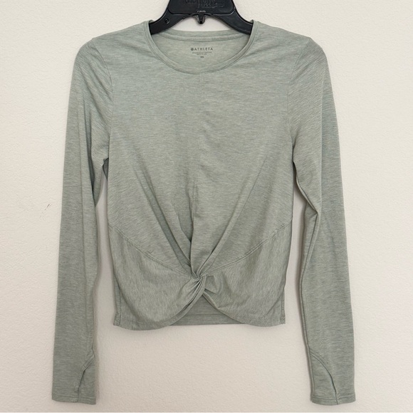 Athleta Essence Twist Top in Opal Green women’s size XS - Picture 5 of 7